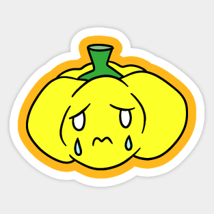 Sad Crying Yellow Bell Pepper Sticker